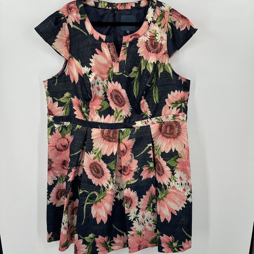 NWT Modcloth Plus Size Personal‎ Boldness Metallic Jacquard Floral Dress 28